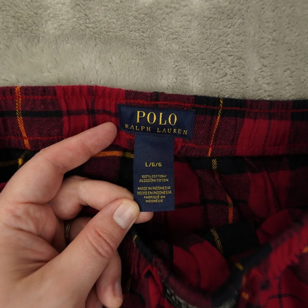 Polo Ralph Lauren Sleepwear Pants Men's Large Red Black Plaid‎ Lounge Holiday